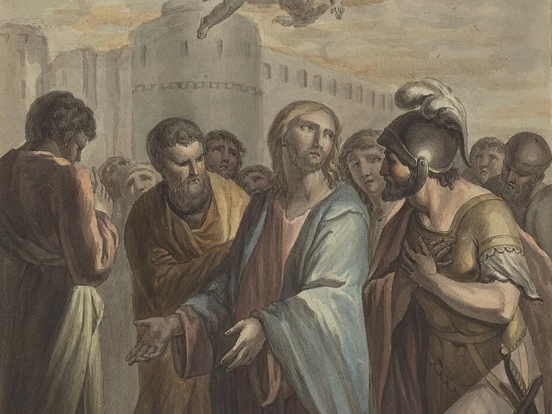 1773-Ernest Zacharias Platner - Cristo con gli apostoli e un soldato romano